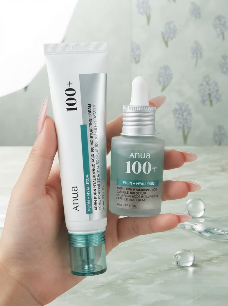 Anua PDRN Hyaluronic Acid Serum & Moisturizing Cream Set – Hydrating Skincare Duo