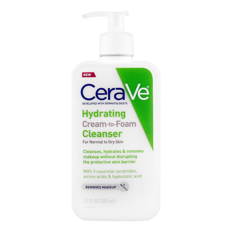 Cerave Hydrating Cream-to-Foam Cleanser For Normal to Dry USA Skincare