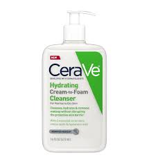 Cerave Hydrating Cream-to-Foam Cleanser For Normal to Dry USA Skincare